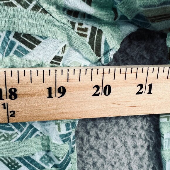 Live Let One World Women Tunic Top Large‎ Green Black Embellish 3/4 Sleeve Shirt - Picture 8 of 10